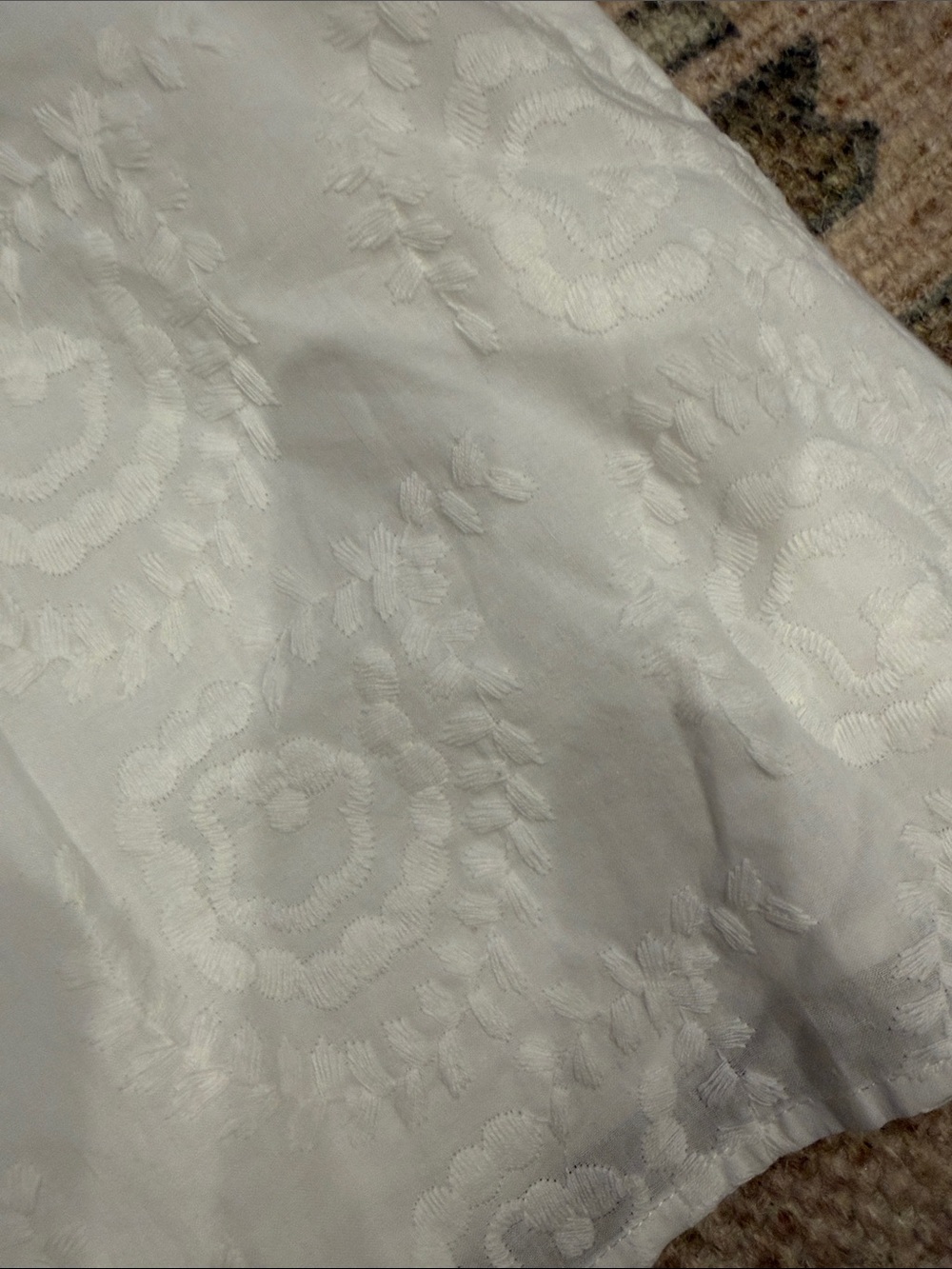 Buru Tie Top Tank - White Embroidery | Size Medium - Picture 3 of 4